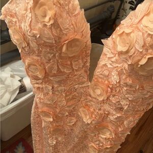 Elegant Peach Floral Dress